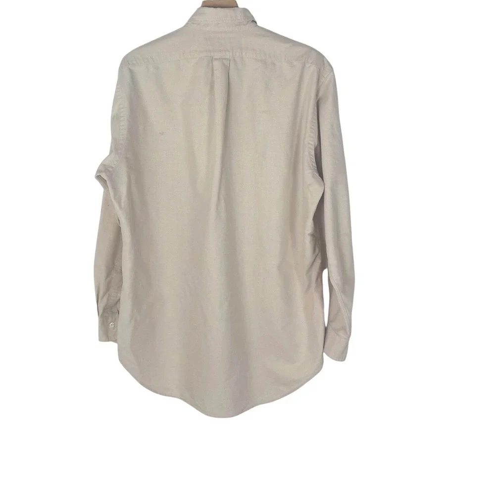 Polo Ralph Lauren Yarmouth Shirt Mens 16-35 Tan Beige Cotton Oxford Button Down